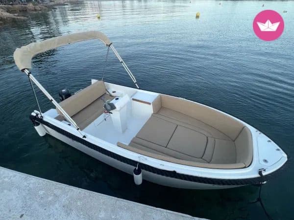 Open 5 boat docked at Santa Ponsa marina